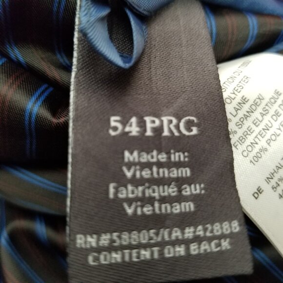 GS Mens Suit Jacket 54PRG Charcoal Black Wool Blend Professional Business Portly - Picture 5 of 11